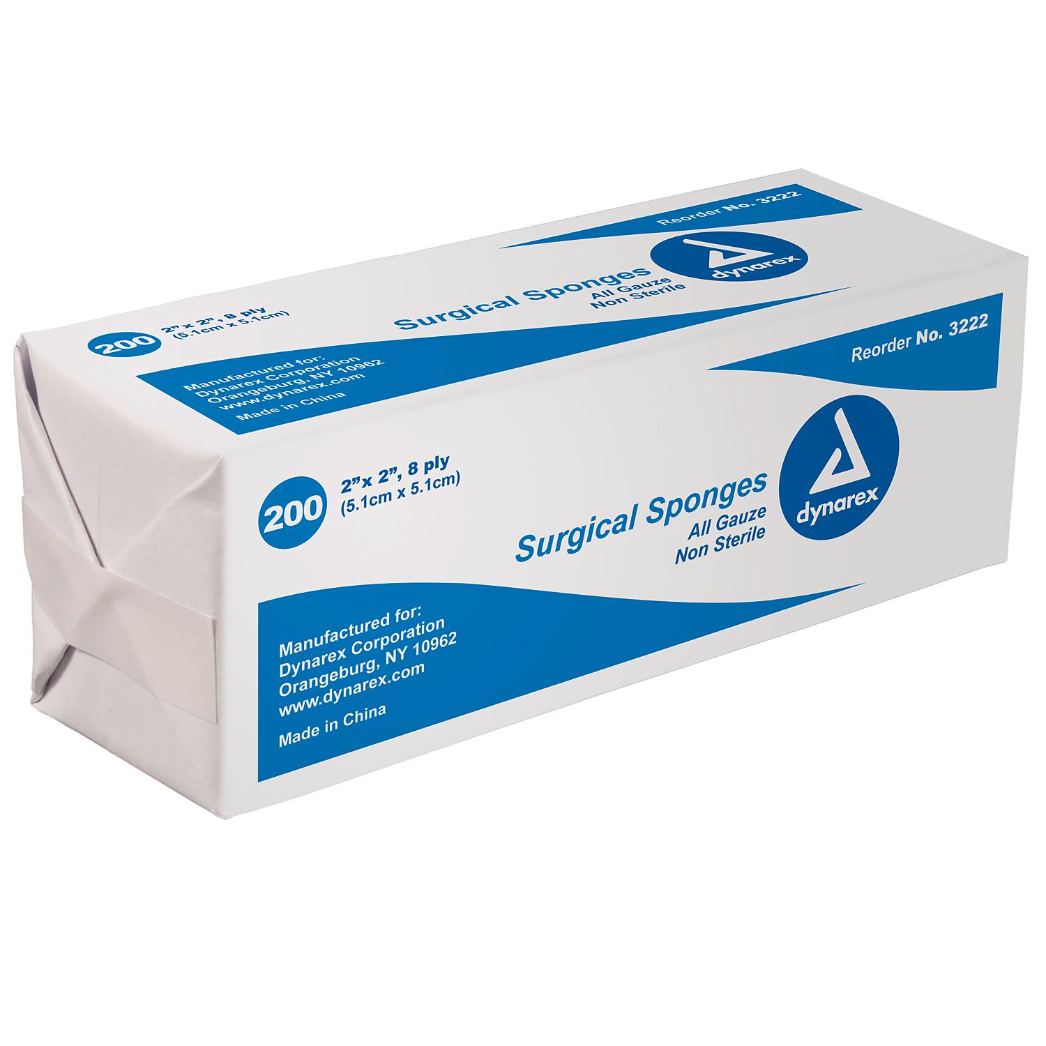 Dynarex Non-Sterile Gauze Sponges - 2" x 2" Model # 3222
