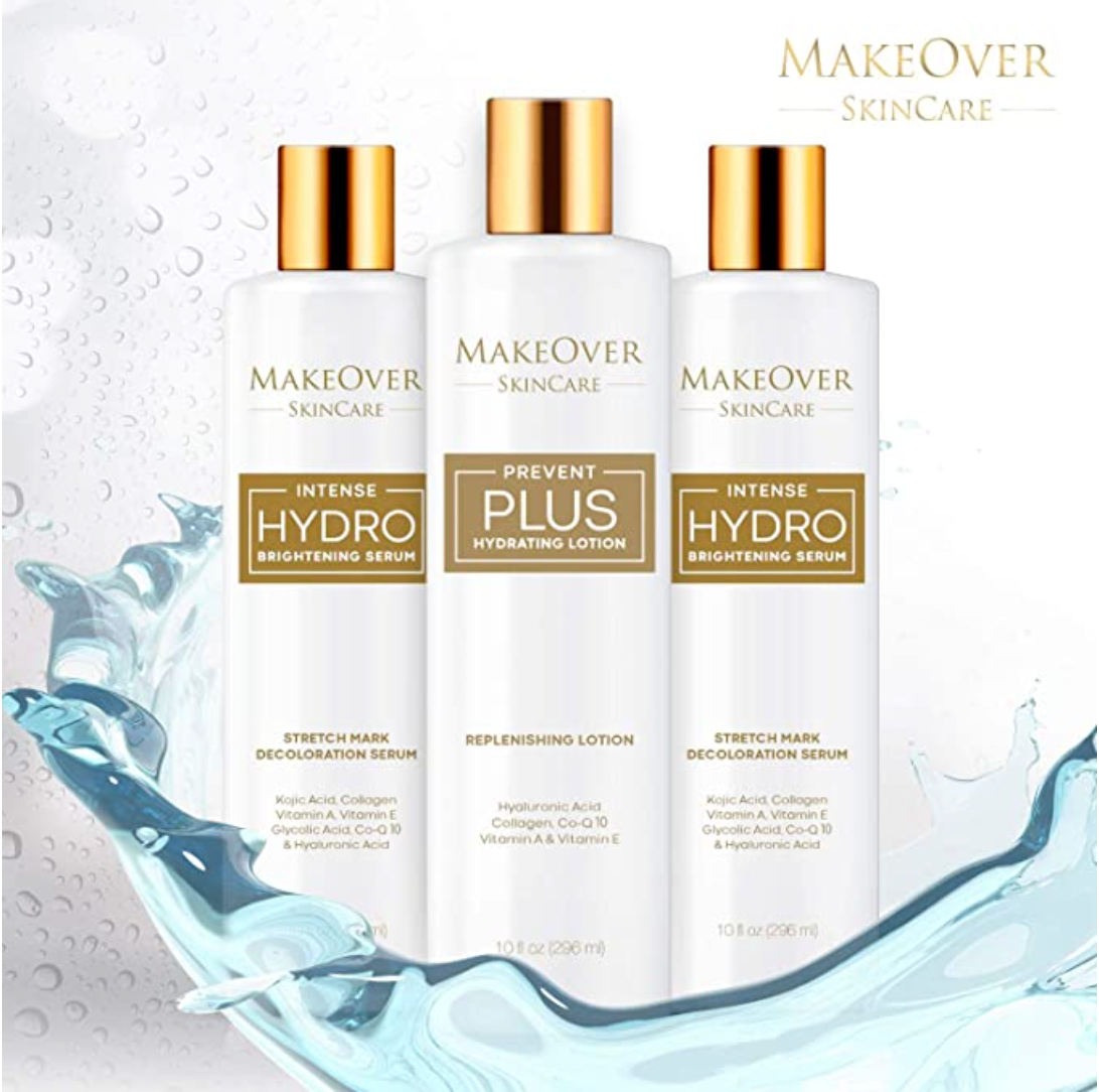 MakeOver SkinCare Bundle - Intense Hydro Brightening Serum - Stretch Mark Removal + Prevent Plus – Stretch Marks & Scar Prevention