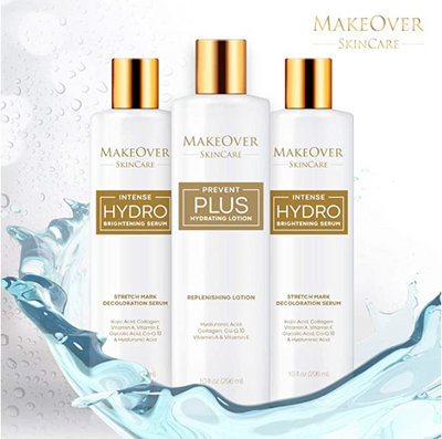 MakeOver SkinCare Bundle - Intense Hydro Brightening Serum - Stretch Mark Removal + Prevent Plus – Stretch Marks & Scar Prevention